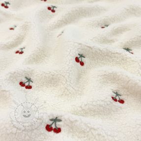 Mantelstoff TEDDY EMBROIDERY Cherries