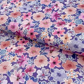 Baumwollstoff Significant flowers purple digital print