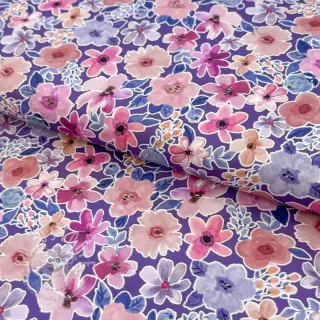 Baumwollstoff Significant flowers purple digital print