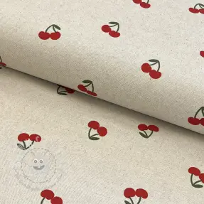 Dekostoff Linenlook Cherries natural