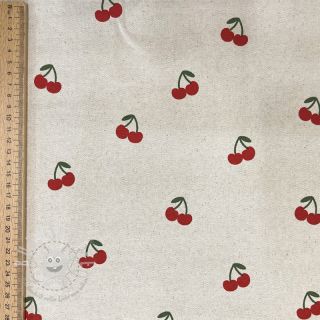 Dekostoff Linenlook Cherries natural