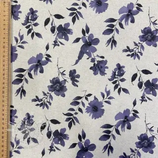 Dekostoff Linenlook Night flowers digital print