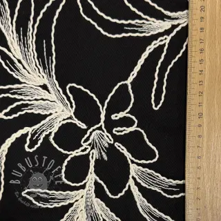Baumwollstoff EMBROIDERY GABARDINE Luana black