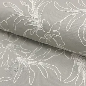 Baumwollstoff EMBROIDERY GABARDINE Luana grey