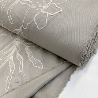 Baumwollstoff EMBROIDERY GABARDINE Luana grey