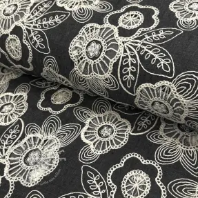 Baumwollstoff JEANS EMBROIDERY Niva design C