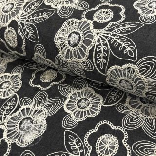 Baumwollstoff JEANS EMBROIDERY Niva design C