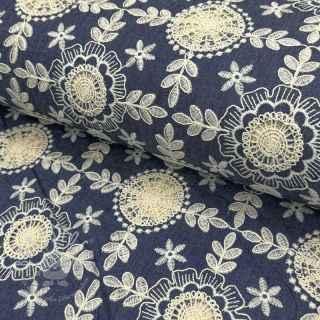 Baumwollstoff JEANS EMBROIDERY Niva design B