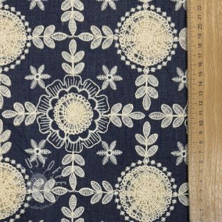 Baumwollstoff JEANS EMBROIDERY Niva design B