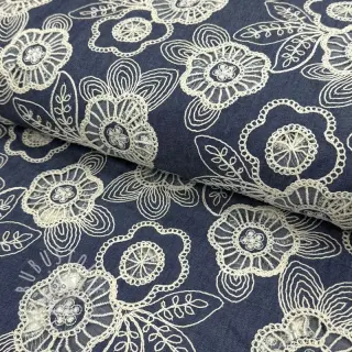 Baumwollstoff JEANS EMBROIDERY Niva design A