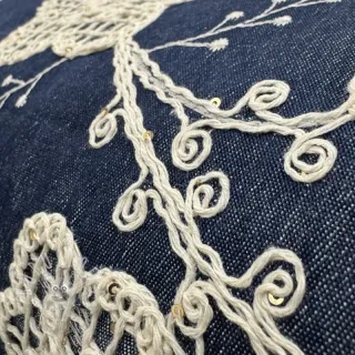Baumwollstoff JEANS EMBROIDERY Flora design C