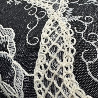 Baumwollstoff JEANS EMBROIDERY Flora design E