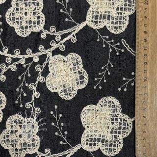 Baumwollstoff JEANS EMBROIDERY Flora design F