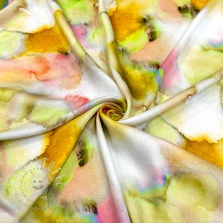 Viskosestoff SATIN Ambre yellow digital print
