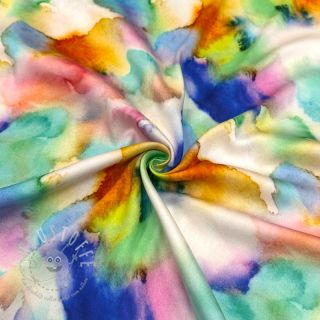 Viskosestoff SATIN Ambre blue digital print