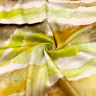 Viskosestoff SATIN Chloe green digital print