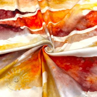 Viskosestoff SATIN Chloe red digital print