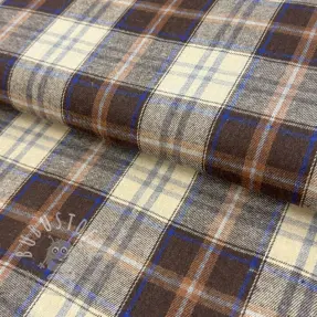 Baumwollstoff YARN DYED CHECK BRUSHED brown
